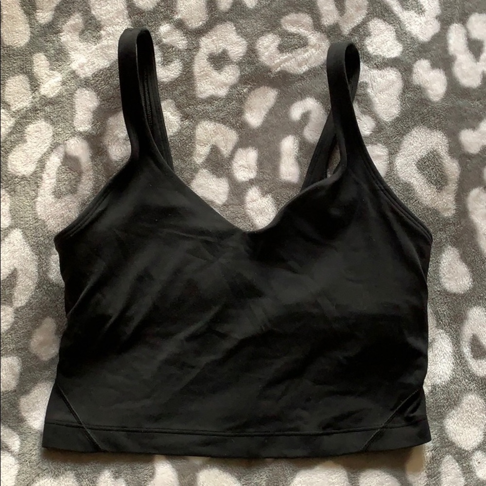 Lululemon black cropped v-neck tank